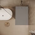 STANO - Receveur de douche 90 x 140 cm extra plat gris SALVI en SoliCast® surface ardoisée - vignette