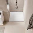 STANO - Receveur de douche 80 x 80 cm extra plat blanc PIATTO en SoliCast® surface ardoisée - vignette