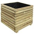 CERLAND - Bac fleurs carré Kub 50 - Pin sylvestre - 80x40x39,5cm - vignette