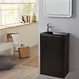 GODART - Meuble lave mains wc noir mat avec lave-mains design noir - l.42.5 X H. 68.6 cm - sans robinetterie - Austin - vignette