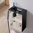 GODART - Meuble lave mains wc noir mat avec lave-mains design noir - l.42.5 X H. 68.6 cm - sans robinetterie - Austin - vignette