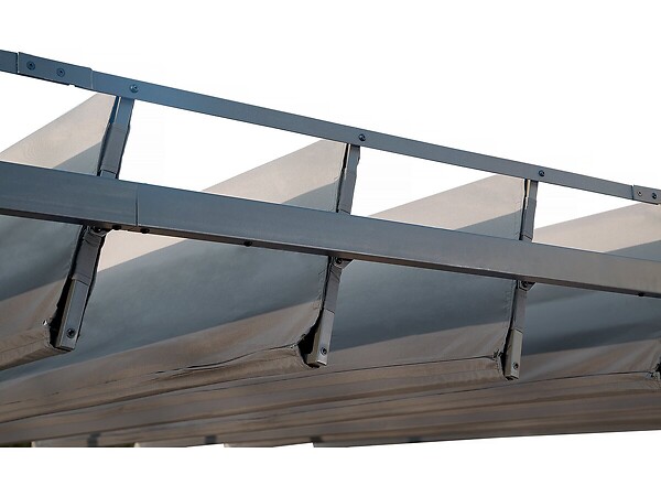 HABITAT ET JARDIN - Pergola bioclimatique en tissu "Lodge" 3 x 4 m - Anthracite - large