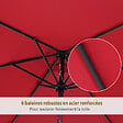 OUTSUNNY - Parasol inclinable de jardin balcon terrasse manivelle toile polyester imperméabilisée haute densité 180 g/m² Ø2,6 x 2,35H m alu rouge vineux - vignette