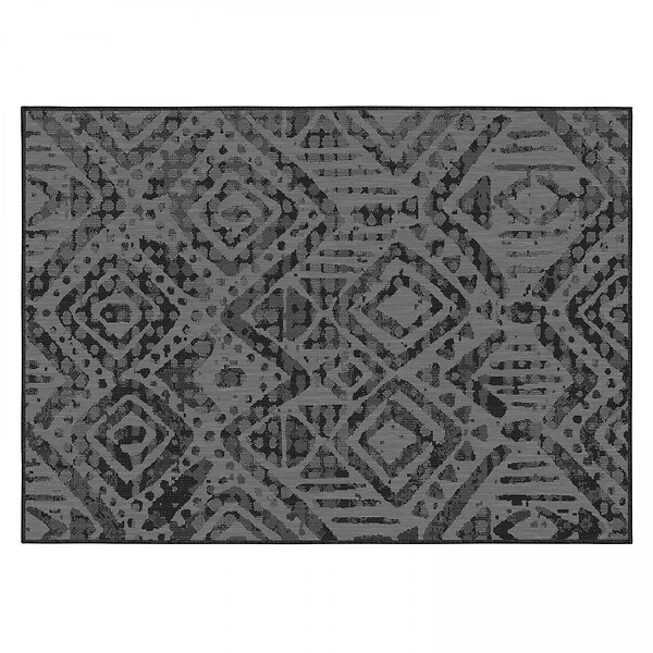 OVIALA - Tapis d'extérieur en polypropylène 160 x 230 cm noir - Kano - large