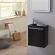 GODART - Pack lave-mains Noir Mat avec vasque design noire - Robinetterie Eau froide à gauche - L.42.5 X H. 48.6 cm - Hanos - vignette