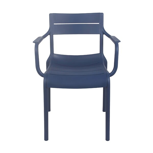OVIALA - Lot de 4 fauteuils de terrasse en plastique bleu pacific - Paname - large