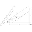 DECKLINEA - Limon 7 Marches Escalier Pin Traite - Escalier Extérieur - Pré-entaillé - vignette