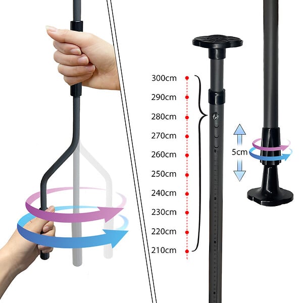 VOUNOT - Auvent retractable manuel sans percage 200cm Gris - large