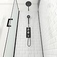 AURLANE - Cabine de douche rectangle 80x110x230cm à motif carreaux de métro - UNDERGROUND RECTANGLE 110 - vignette