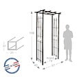 CENTRALE BRICO - Pergola tube CAR20 fer vieilli - 97x40x198 cm - Acier époxy - vignette