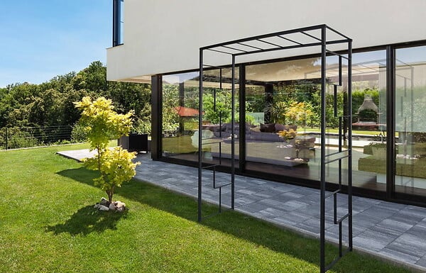 CENTRALE BRICO - Pergola tube CAR25 Linéale anthracite - 155x50x198 cm - Acier époxy - large