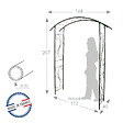 CENTRALE BRICO - Arche tube ROND20 pont fer vieilli - 148x40x207 cm - Acier époxy - vignette