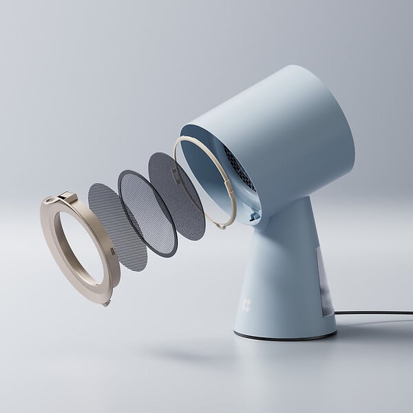 CIARRA - Hotte Aspirante Portative Mini Extracteur d'air Posable Blanc CDL01PH - large