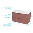 AURLANE - Meuble de Salle de Bains LEON 80cm Terracotta - 2 Tiroirs en MDF Ondulés - Vasque à encastrer - vignette
