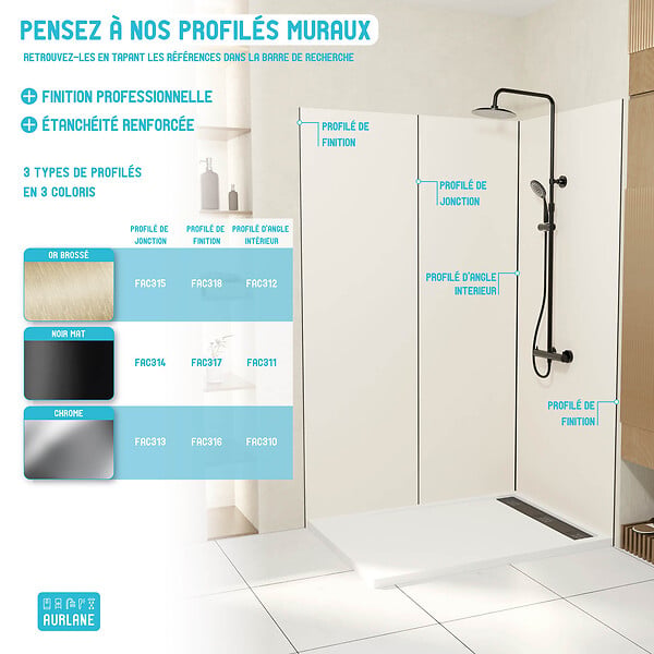 AURLANE - Panneau Mural Pierre Finition Artic Storm 120 x 210 cm - STONE'IT ARTIC STORM - large