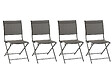 HESPERIDE - Lot de 4 chaises de jardin en aluminium pliables Anthracite Axant - Hespéride - vignette