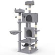 VOUNOT - Arbre a chat Grande taille 5 niveaux avec griffoir grattoir 168cm gris - vignette