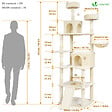 VOUNOT - Arbre a chat Geant 6 niveaux avec griffoir grattoir 215 cm beige - vignette