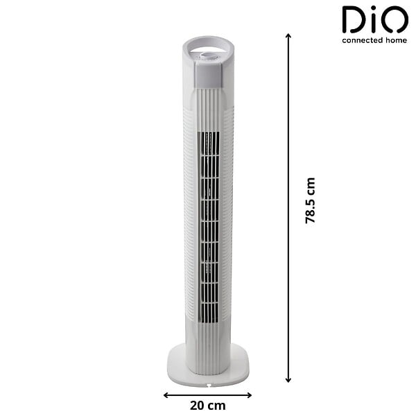 DIO - Ventilateur colonne silencieux oscillant 50W 79cm - Blanc - DiO - large