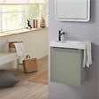 GODART - Pack lave-mains Meuble Vert avec poignée noire et porte serviette - robinet eau froide à gauche - L.48 X H. 52.5 cm - Houston - vignette