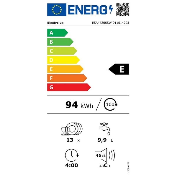 ELECTROLUX - lave-vaisselle 60cm 13 couverts 46db - ESA47205SW - large