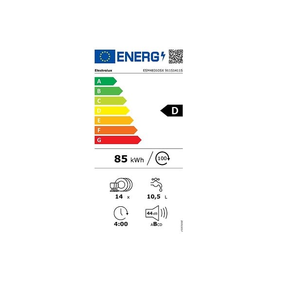ELECTROLUX - lave-vaisselle 60cm 14 couverts 44db - ESM48310SX - large