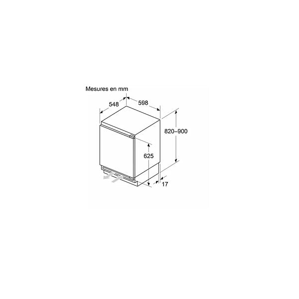 SIEMENS - réfrigérateur 1 porte intégrable à pantographe 134l - KU21RADE0 - large