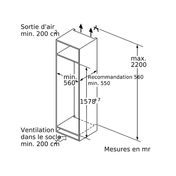 SIEMENS - réfrigérateur combiné intégrable à pantographe 231l blanc - KI77SADE0 - large