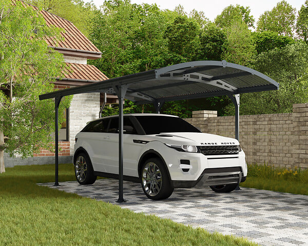 CANOPIA - Canopia Carport Atlas 4,95 x 2,88 m Gris, toiture teintée - large