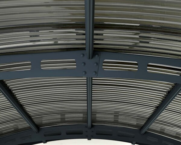 CANOPIA - Canopia Carport Atlas 4,95 x 2,88 m Gris, toiture teintée - large