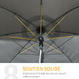 OUTSUNNY - Parasol inclinable octogonal  Ø 1,8 x 2,09H m acier époxy polyester 160 g/m² anti-UV50+ gris - vignette