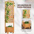 OUTSUNNY - Jardinière avec treillis - bac à fleurs - jardinière sur pied - dim. 54,5L x 52l x 180H cm - bois sapin pré-huilé - vignette