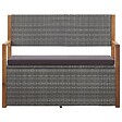 VIDAXL - vidaXL Banc de rangement 115 cm Résine tressée et bois d'acacia Gris - vignette