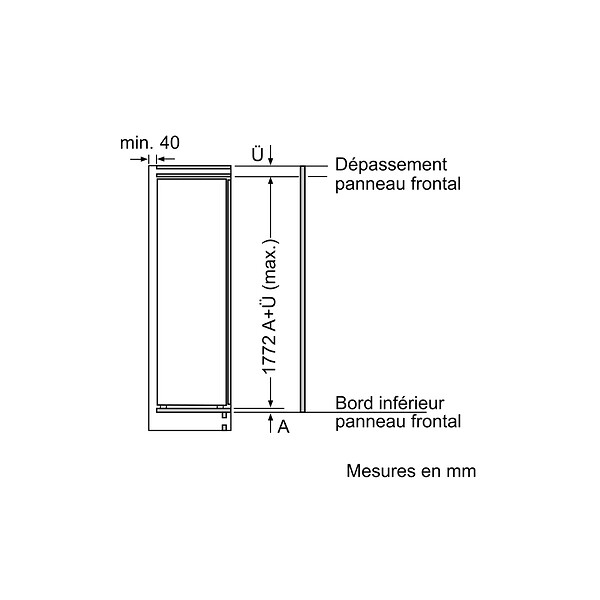 SIEMENS - réfrigérateur 1 porte intégrable à glissière 310l - KI81RNSE0 - large