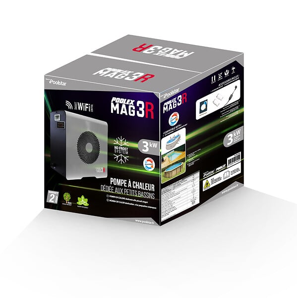 POOLEX - PAC POOLEX MAG 5KW Réversible pour bassin jusqu'à 35m3 - large