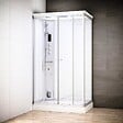 THALASSOR - Cabine hammam 120 x 80 SILVER Blanc rectangulaire gauche (accès façade) - vignette