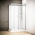 THALASSOR - Cabine douche 120 x 80 SILVER Blanc rectangulaire droite (accès façade) - vignette