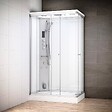 THALASSOR - Cabine hammam 120 x 80 SILVER Blanc rectangulaire gauche (accès angle) - vignette