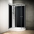 THALASSOR - Cabine douche 70 x 90 SILVER Noir asymétrique gauche - vignette