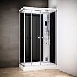 THALASSOR - Cabine hammam 120 x 80 SILVER Noir rectangulaire droite (accès façade) - vignette