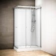 THALASSOR - Cabine douche 120 x 80 SILVER Blanc rectangulaire droite (accès angle) - vignette