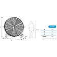SPLUS - Ventilateur industriel S.PLUS VR 1500 grand débit 39000m3/h 750W monté sur roulettes avec freins - vignette