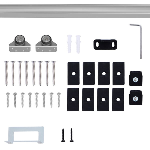 HOMCOM - Kit complet porte coulissante 4 x 93 cm (p x l): rail, roulettes, visserie - large