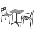 OVIALA - Ensemble table inclinable de terrasse 70 x 70 cm et 2 fauteuils noir - Almada - vignette