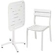 OVIALA - Ensemble table inclinable de terrasse 70 x 70 cm et 2 chaises blanc - Almada - vignette