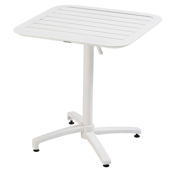 OVIALA - Ensemble table inclinable de terrasse 70 x 70 cm et 2 chaises blanc - Almada - large