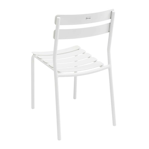 OVIALA - Ensemble table inclinable de terrasse 70 x 70 cm et 2 chaises blanc - Almada - large