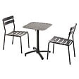 OVIALA - Table de terrasse inclinable 60 x 60 cm et 2 chaises noir - Almada - vignette