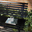OUTSUNNY - Banc de jardin 2 places assise dossier à lattes alu noir - vignette