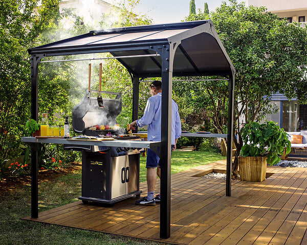 CANOPIA - Canopia Abri barbecue Austin 180 x 284 cm Aluminium Noir - large